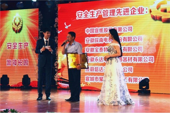皖南电机被授予&ldquo;安全生产管理先进企业&rdquo;称号